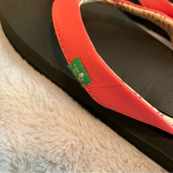 Sanuk Yoga Serenity 2 flip flop sandals in Watermelon (pink), women's 8, NWT - Picture 3 of 14